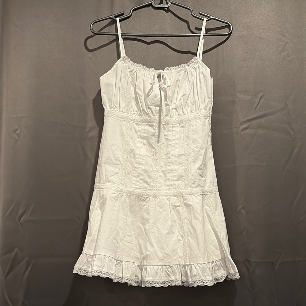 Elegant White Ruffle Mini Dress